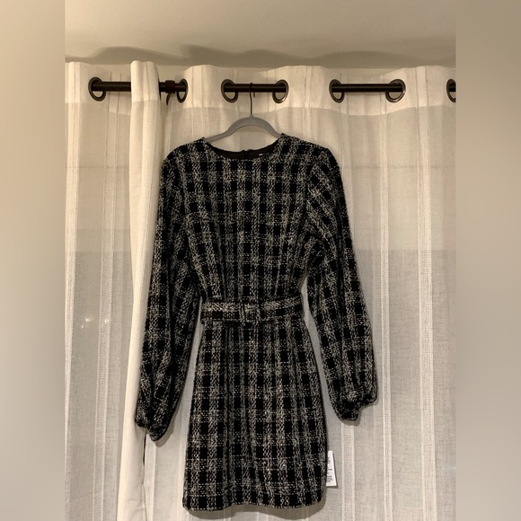 NWT Belted Boucle Mini Dress - Picture 4 of 4